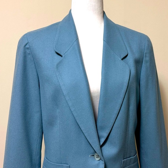 NWOT Pendleton Beautiful Blue Pure Wool One Button Jacket Suit Coat Blazer 8 - Picture 6 of 15